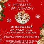RADA RODZICÓW ORGANIZUJE KIERMASZ ŚWIĄTECZNY W SP5 12 GRUDNIA OD GODZINY 07:00